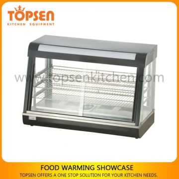 New design fast food restaurant food warmer, curved glass restaurant food warmer/showcase