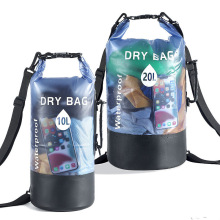 Wholesale Factory 10L/20L Translucent Waterproof PVC Bucket Bag for Outdoor Activities