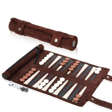 Leather Backgammon Roll Set Game Kit
