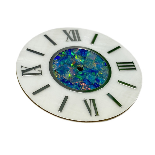 Natural MOP watch dial with Mosaic OPAL