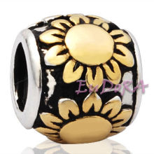 18k Gold Plating European Style Beads With Thick Silver Plating Beads