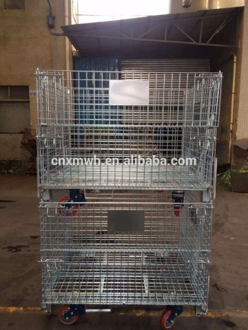 Rolling bins metal storage cages with wheels