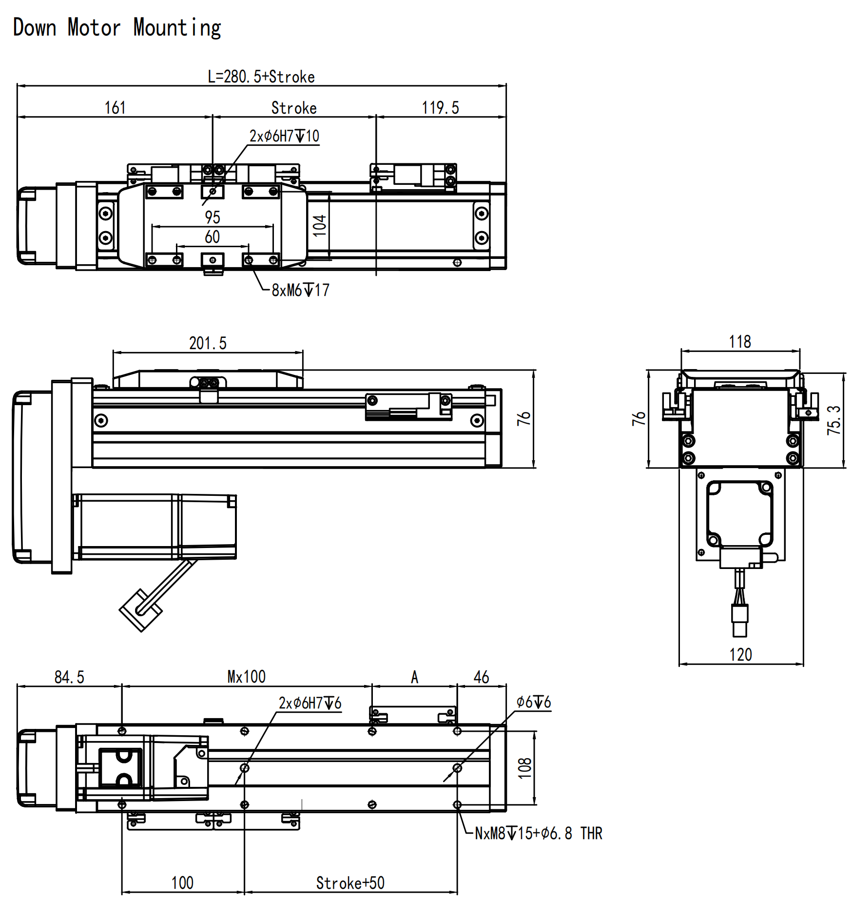 ATH120 linear module down mount
