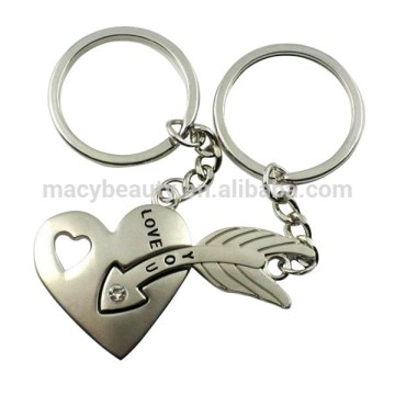 3D High-end metal heart shape key chain