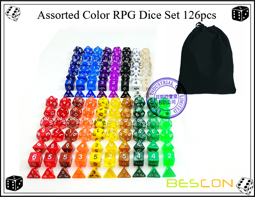 Набор разноцветных костей RPG 126шт-4 Assorted Color RPG Dice Set 126pcs-4