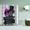 Wodoodporna zasłona prysznicowa dla psa Funny Animal Bathroom Decor