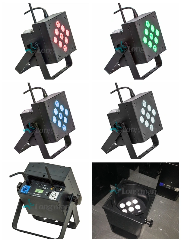 DMX Wireless 9X10W RGBW LED Battery Powered PAR Can