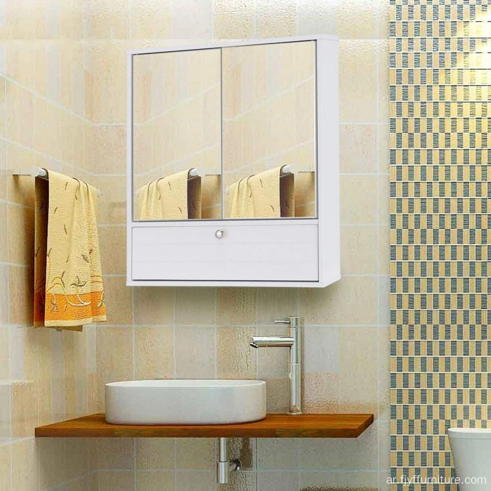 الصين مجلس الوزراء الحمام الأبيض مع 2 أبواب ومرآة المصنعين