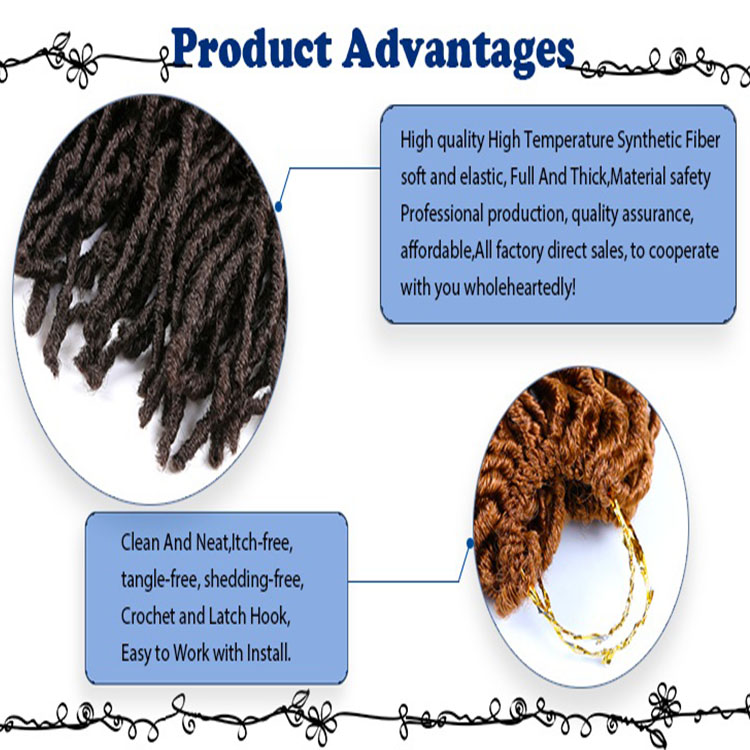 Wholesale Nu Locs Faux Locs Curly Goddess Locks Dreadlocks Crochet Hair Extensions 18inches Synthetic Fiber Braid Manufacturer