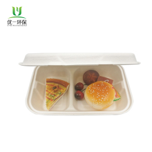 Fast Food Container Sugarcane Bagasse 9inch Clamshells