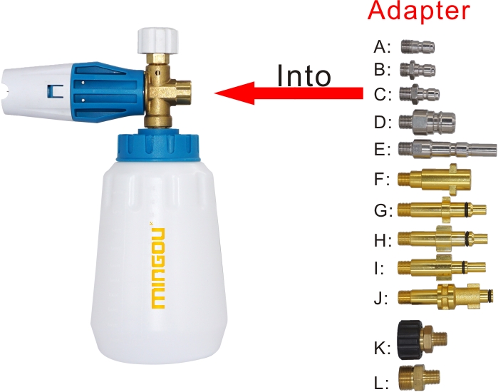 Högkvalitativ 220bar biltvätt snöskum Lance Soap Bottle Auto Cleaning Tools inkluderar Nilfisk