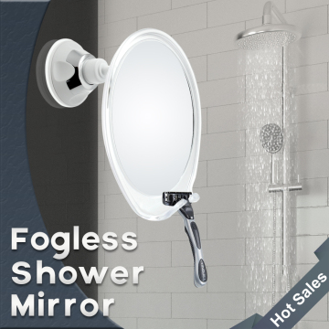 Fogless Suction Cup Shave Mirror With Razor Hook