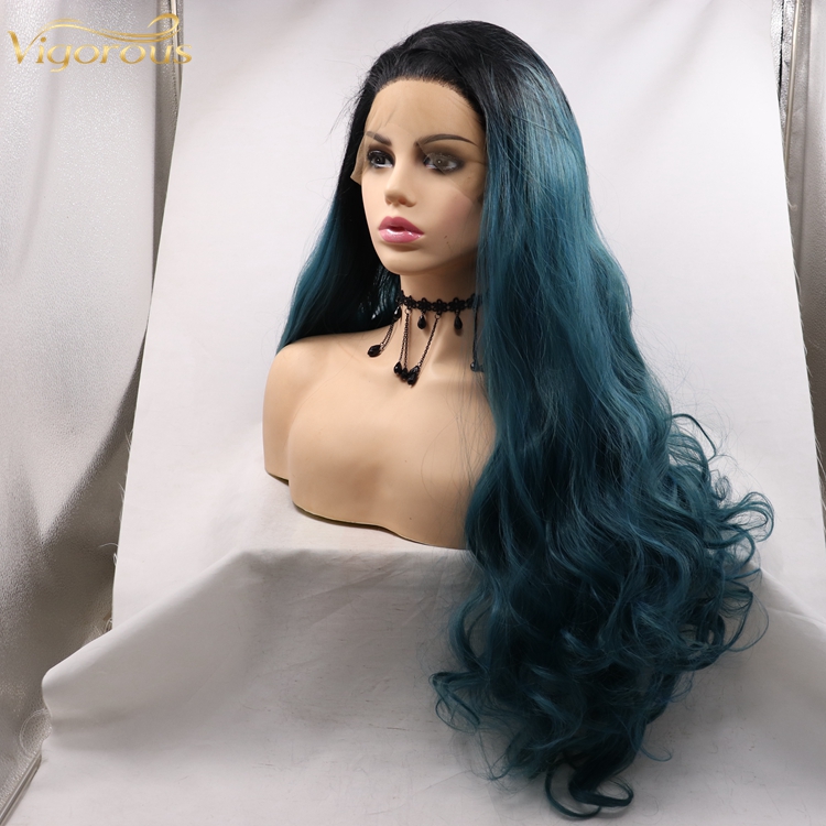 Hot Sale Synthetic Lace Front Wig For Women Black Body Wave Wig Heat Resistant Fiber Hair Wigs Side Part Hairline