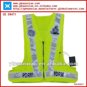 High visibility traffic vest with LED light , safety vest with LED flash light