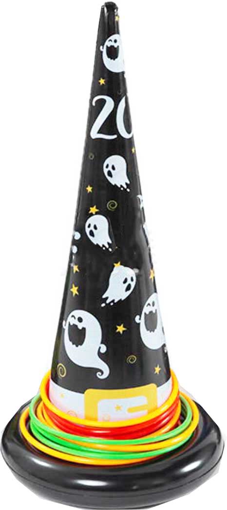 Chapéu inflável de PVC para crianças brincos de Halloween com argola