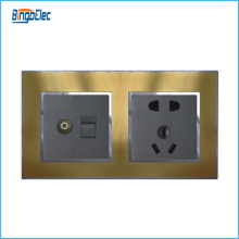 high-tech tv tel internet and 5pin electrical wall socket