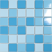 Azulejos de piscina de piso de cerámica de mosaico de blues mixtos