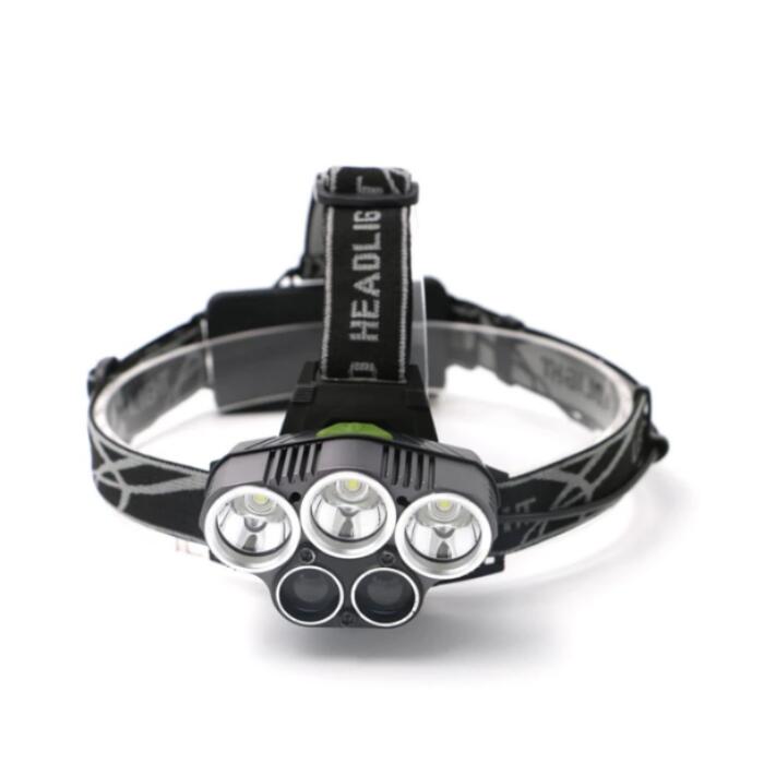 Outdoor Ultra Bright 5LED Headlamp, Waterproof USB Rechargeable Head Lamp Flashlight