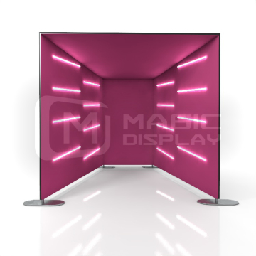 Easy-to-Install LED Lighted Photo Booth Backdrop: 360° Photo Booth Background Enclosure