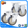 4 inci PU Tangan Carry Cart Roda