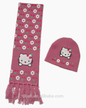 hello kitty knit infinity scarf new caps kids
