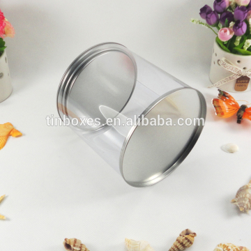 clear display round small plastic tin boxes