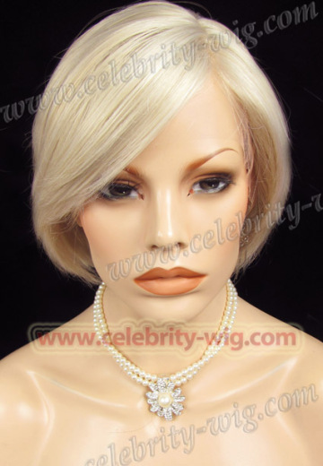 Short Chic White Synthetic Lace Front Wig Victoria Beckham Wig