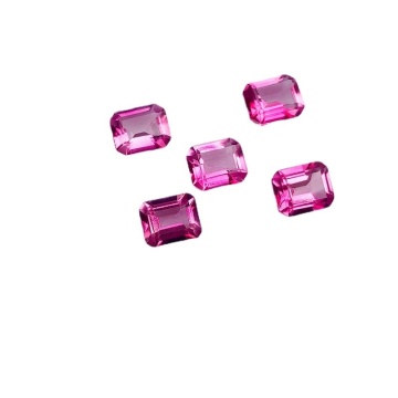 Natural Pink Topaz Rectangular Ring Face Loose Stones
