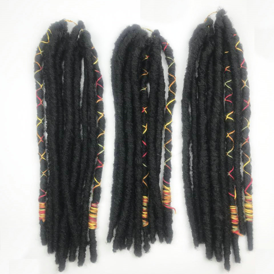 Hot Sale Crochet Braid Hair Small  Slim Twist Hair Bae LUNA Locs with colorful string