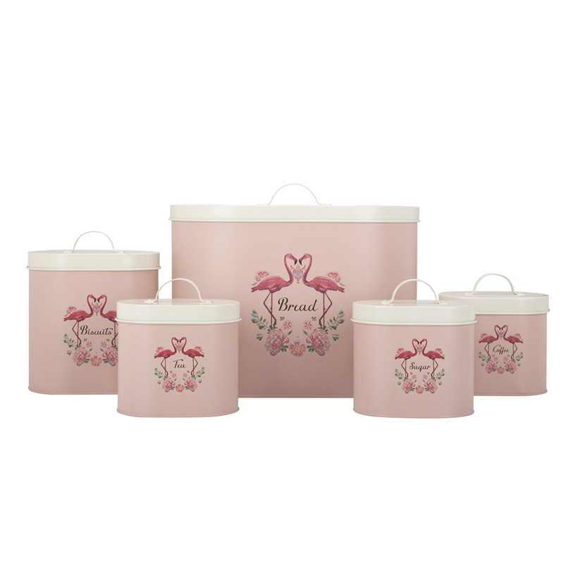 Set de cubos de pan rosa Pink Bread Bin Set