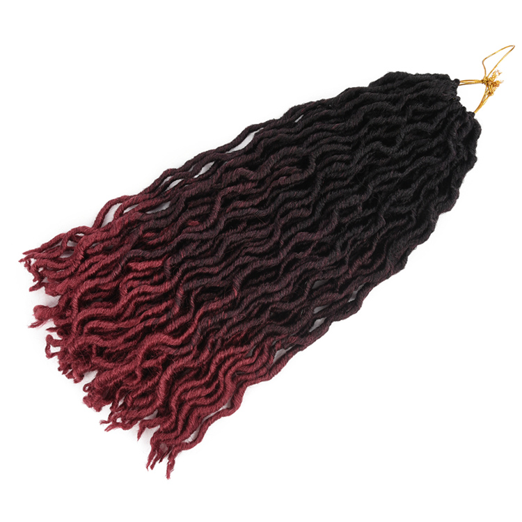 High Temperature Colored Ombre 18 Inch Goddess Faux Locs Locks Dreadlocks Crochet Braids Braid Hair Extension