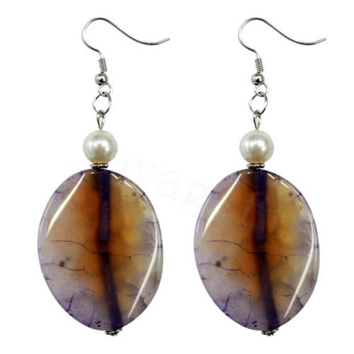 Natural Gemstone Agate Earring