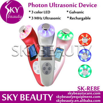 Rechargeable 3 in 1 Ion Galvanic LED Photon Ultrasonic Facial Care Device