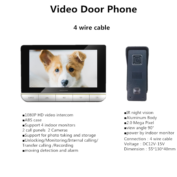 LINUX KNK ANDROID 4 wired video intercom villa private house video door phone intercom