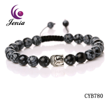 Jenia Alibaba China Colorful Agate Bead Bracelet Design Buddha Head Bracelet