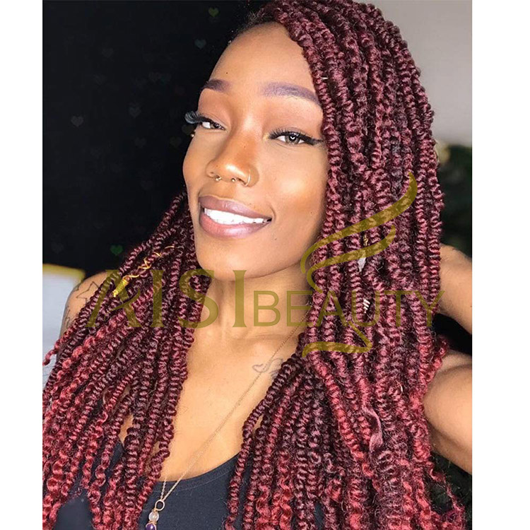 Aisi Beauty Goddess Faux Locs Red Crochet Braids Hair Extensions Synthetic Faux Locks Braids Hairpieces Synthetic Braiding Hair