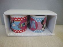 8OZ white stoneware coffee mugs with display box