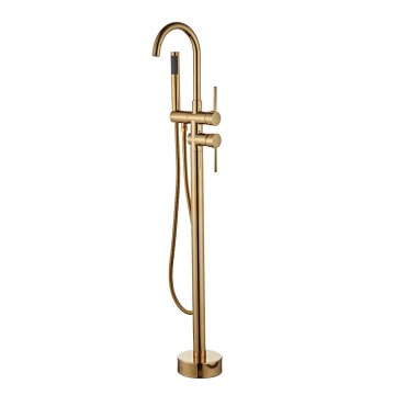 Brass European Style Floor Mounted Tub Filler Bathroom Shower Faucet Freestanding Bathtub Faucet Floor Stand Tap