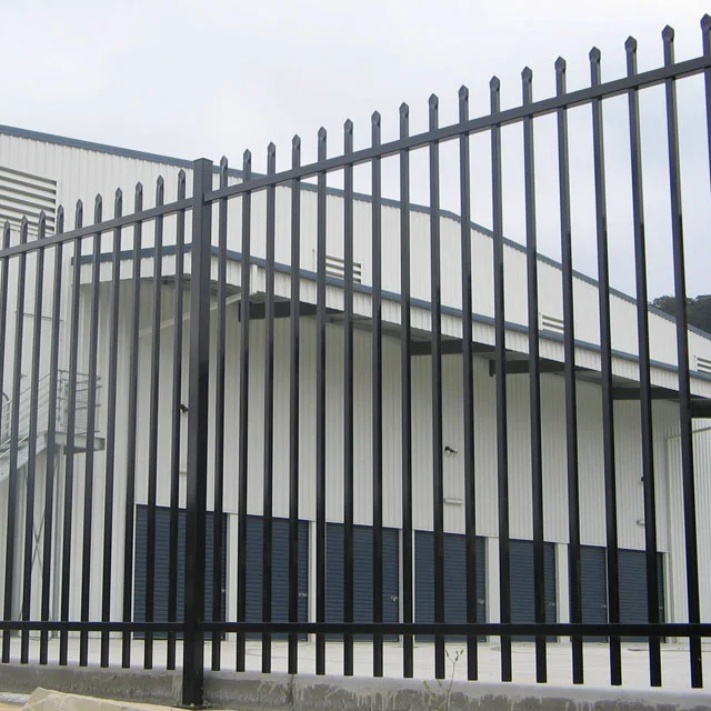 2.4m Height Black Color Powder Coated Steel Security Fencing.