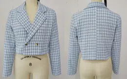 Woven Blue Checks Yarn Dyed Short Jackets