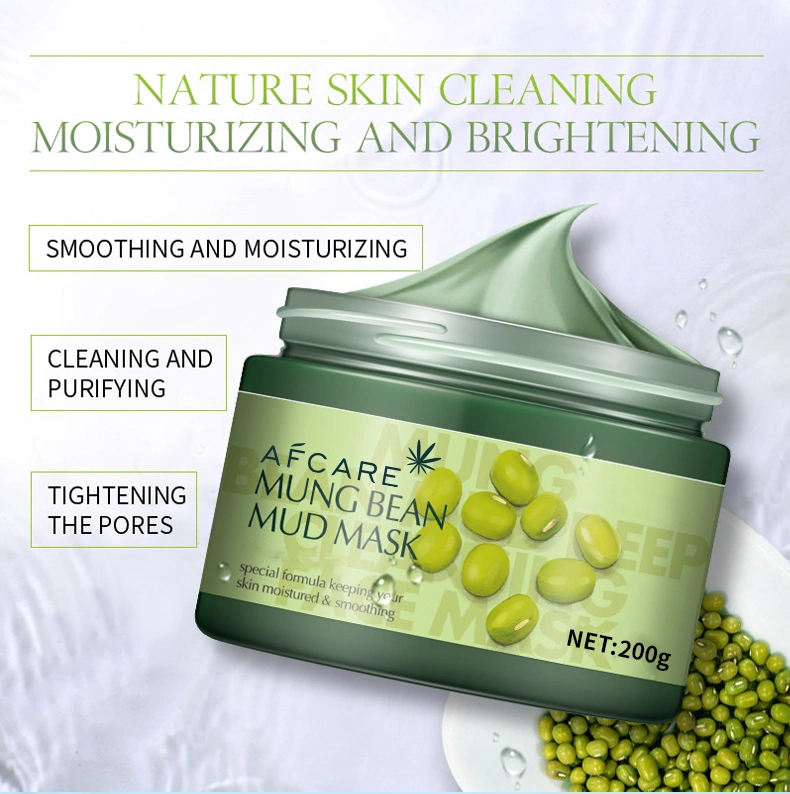 OEM/ODM Mung Bean Clay Face Mask Oil Control Deep Cleaning Remove Grease Shrinks Pores Skin Care