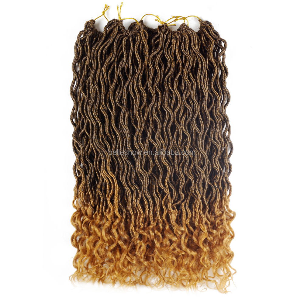 Hot sell faux locs crochet synthetic braiding hair deep curly faux locs