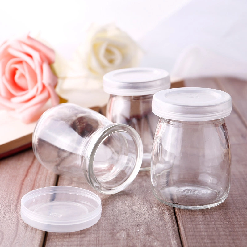 100ml 120ml Pudding Glass Small Bottle with Transparent Lid