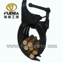 Mechanical Excavator Grabs Grasping Wood?