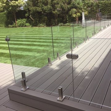 Landscape engineering railing glass clip accessories