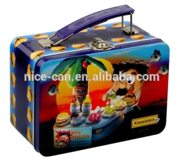 lunch tin box for children/ metal lunch tin box/ tin lunch box with plastic handle