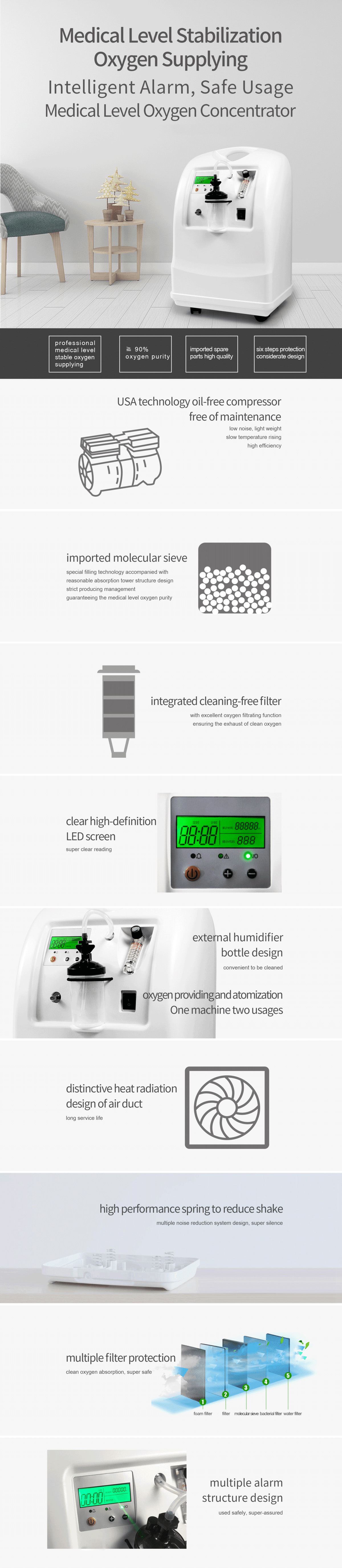 Healthcare 5L Oxygen Concentrator for Medical Use