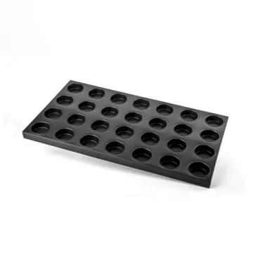 Rk Bakeware China-Slicone Glazed Cupcake Muffin Custard Cake Baking Tray Muffin Cake Pan for Industrial Cupcake Lines
