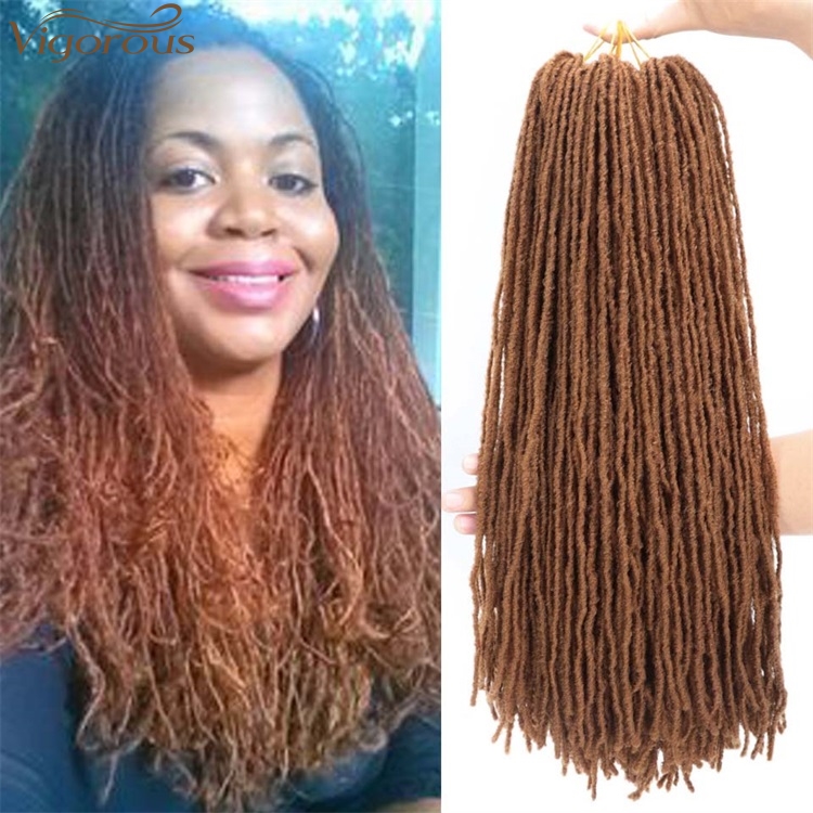 Vigorous Hot Sales 18 Inches Faux Locs Crochet Braids Soft Dread Synthetic Braiding Hair for African American Black Women