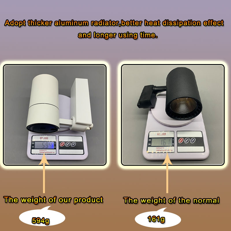 30W  high lumen led track spot light 2/3 wires Mounted Spotlights Magnetic COB Led Track light for commercial lighting